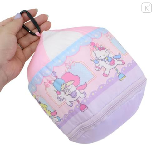 Japan Sanrio Lap Blanket with Mascot Pouch - Ausement Park Light Pink - 4