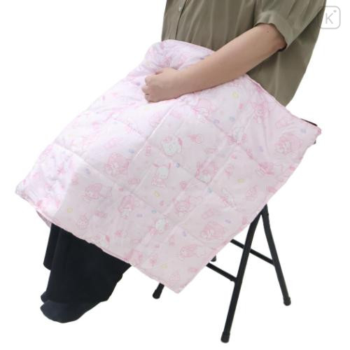 Japan Sanrio Lap Blanket with Mascot Pouch - Ausement Park Light Pink - 5