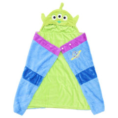 Japan Disney Fluffy Hooded Blanket - Toy Story Little Green Men Aliens