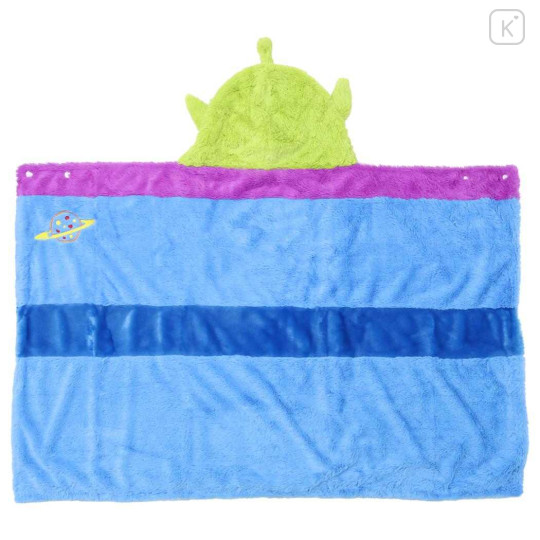 Japan Disney Fluffy Hooded Blanket - Toy Story Little Green Men Aliens - 2
