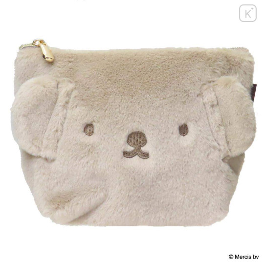 Japan Miffy Fluffy Cosmetic Pouch - Boris : Bruna Face Fur - 1