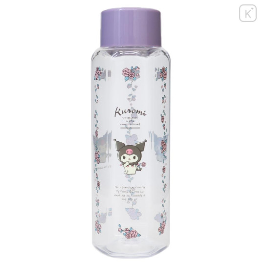Japan Sanrio Water Bottle 350ml - Kuromi : Flower Purple - 1