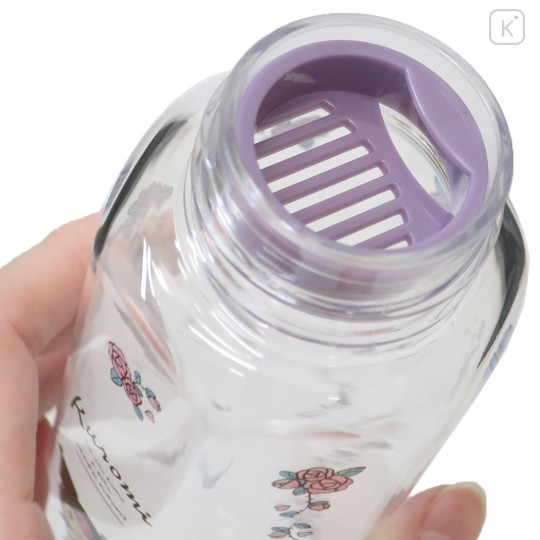 Japan Sanrio Water Bottle 350ml - Kuromi : Flower Purple - 3