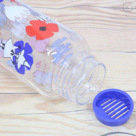 Japan Moomin Water Bottle 350ml - Little My & Moomintroll & Snufkin : Flower Blue - 3