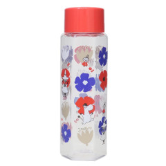 Japan Moomin Water Bottle 250ml - Little My & Moomintroll & Snufkin : Flower Red