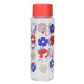 Japan Moomin Water Bottle 250ml - Little My & Moomintroll & Snufkin : Flower Red - 1