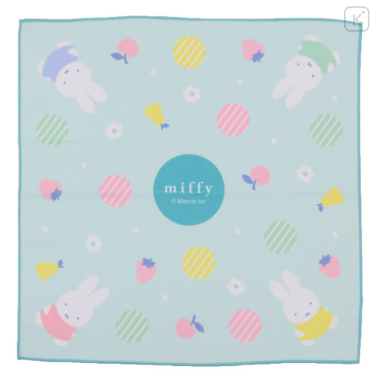 Japan Miffy Self Adhesive Bento Lunch Cloth - Miffy : Fruits Turquoise - 1