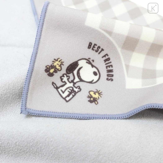Japan Peanuts Self Adhesive Bento Lunch Cloth - Snoopy & Woodstock : Gingham Grey - 2