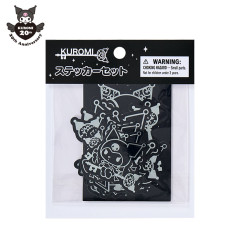Japan Sanrio Original Sticker Set - Kuromi's Special Key 20th Anniversary Hologram Silver Foil