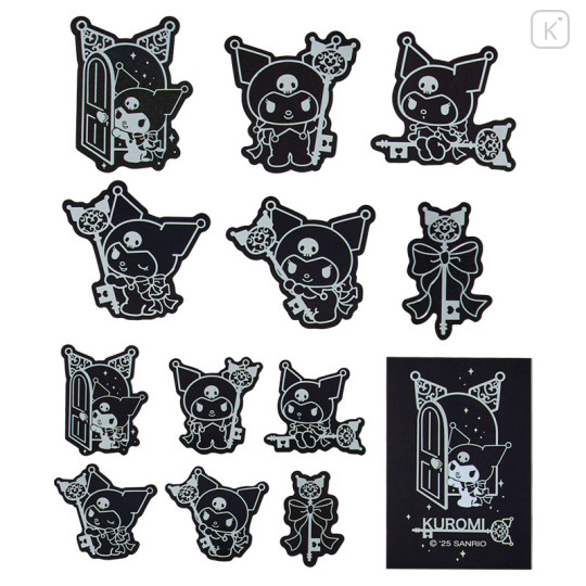 Japan Sanrio Original Sticker Set - Kuromi's Special Key 20th Anniversary Hologram Silver Foil - 2