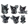 Japan Sanrio Original Sticker Set - Kuromi's Special Key 20th Anniversary Hologram Silver Foil - 3