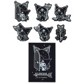 Japan Sanrio Original Sticker Set - Kuromi's Special Key 20th Anniversary Hologram Silver Foil - 4