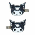 Japan Sanrio Original Hair Bangs Clip 2pcs Set - Kuromi's Special Key 20th Anniversary - 2