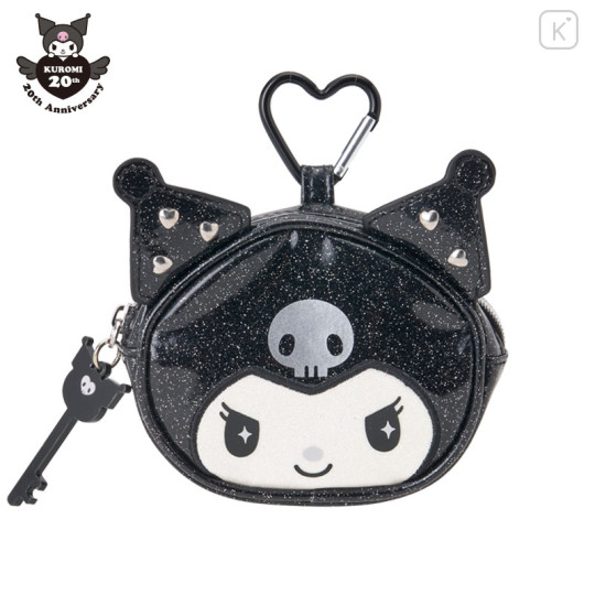 Japan Sanrio Original Mascot Mini Pouch with Carabiner - Kuromi's Special Key 20th Anniversary - 1