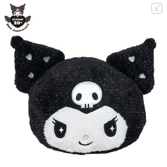 Japan Sanrio Die-cut Cushion - Kuromi's Special Key 20th Anniversary Face - 1