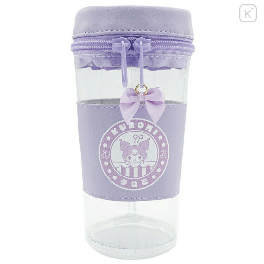 Japan Sanrio Pen Pouch Pencil Case - Kuromi : Cafe Drink Style Ribbon - 1