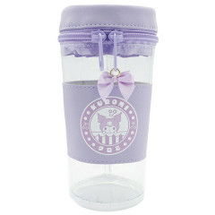 Japan Sanrio Pen Pouch Pencil Case - Kuromi : Cafe Drink Style Ribbon