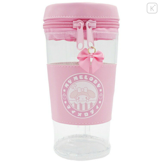 Japan Sanrio Pen Pouch Pencil Case - My Melody : Cafe Drink Style Ribbon - 1