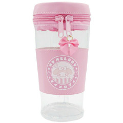 Japan Sanrio Pen Pouch Pencil Case - My Melody : Cafe Drink Style Ribbon