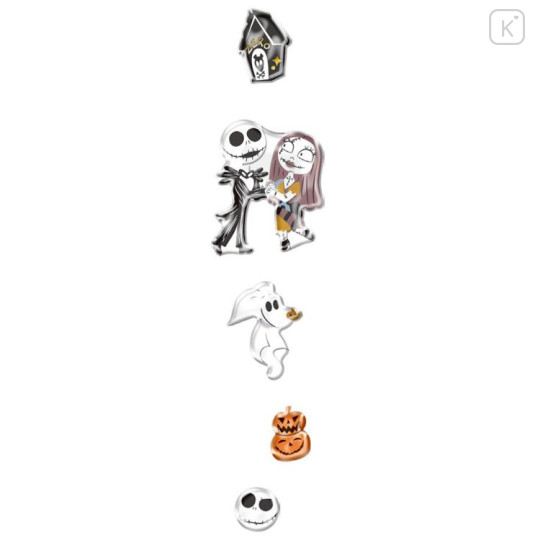 Japan Disney Petit Drop Seal 3D Sticker - The Nightmare Before Christmas : Gold Foil Holographic - 2