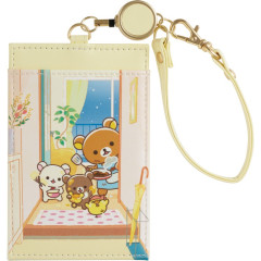Japan San-X Pass Case Card Holder & Reel - Rilakkuma : Rilakkuma Stay with Me