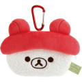 Japan San-X Mini Plush Pouch with Carabiner - Rilakkuma : Anytime Sushi Tuna - 1