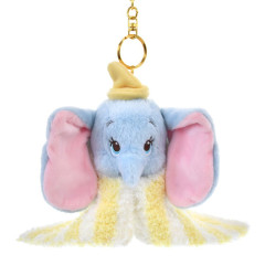 Japan Disney Store Plush Mascot Keychain - Dumbo : Soonfall Swaddled Fluffy Blanket