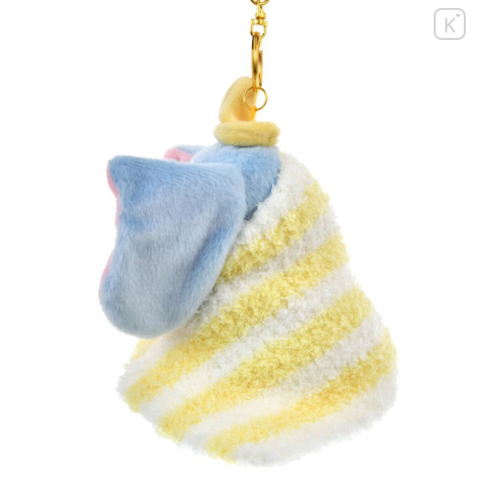 Japan Disney Store Plush Mascot Keychain - Dumbo : Soonfall Swaddled Fluffy Blanket - 2