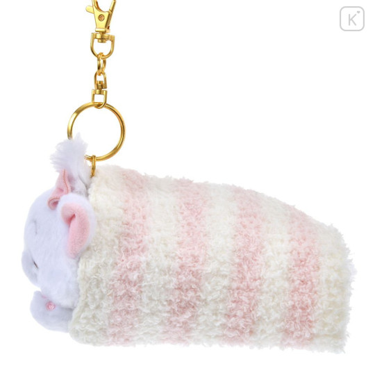 Japan Disney Store Plush Mascot Keychain - Marie : Soonfall Swaddled Fluffy Blanket - 2