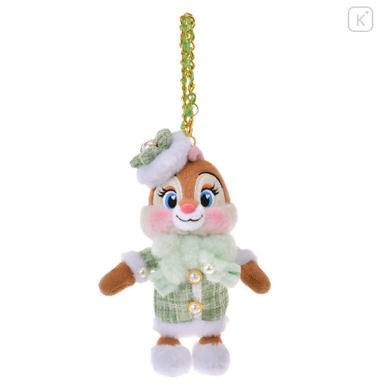 Japan Disney Store Plush Mascot Keychain - Clarice : Tweed Style Pearl Bead - 1
