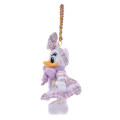 Japan Disney Store Plush Mascot Keychain - Daisy : Tweed Style Pearl Bead - 2