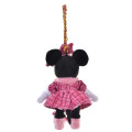 Japan Disney Store Plush Mascot Keychain - Minnie : Tweed Style Pearl Bead - 3