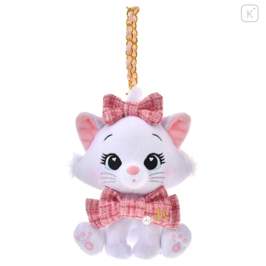 Japan Disney Store Plush Mascot Keychain - Marie : Tweed Style Pearl Bead - 1