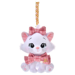 Japan Disney Store Plush Mascot Keychain - Marie : Tweed Style Pearl Bead