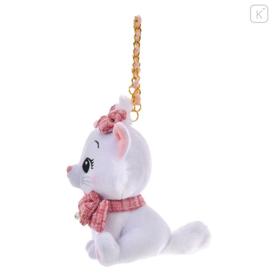 Japan Disney Store Plush Mascot Keychain - Marie : Tweed Style Pearl Bead - 2