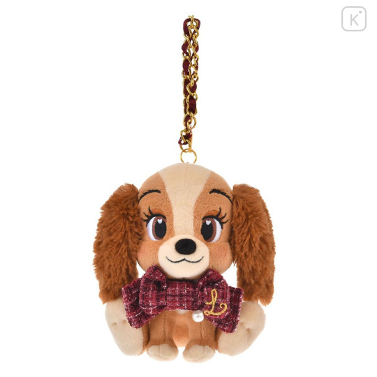Japan Disney Store Plush Mascot Keychain - Lady and the Tramp : Tweed Style Pearl Bead - 1