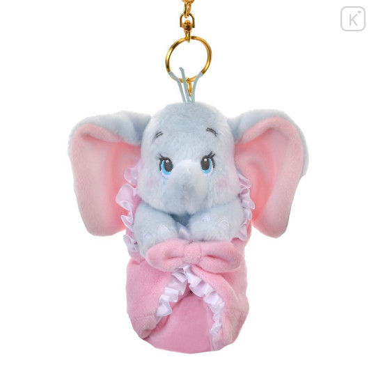 Japan Disney Store Plush Mascot Keychain - Dumbo : Mellow Hug Baby Swaddled - 1