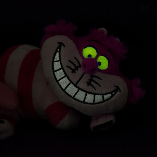 Japan Disney Store Fluffy Plush Keychain - Cheshire Cat : Glow in the Dark - 2