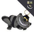 Japan Disney Store Fluffy Plush Keychain - Cheshire Cat : Glow in the Dark Black - 1
