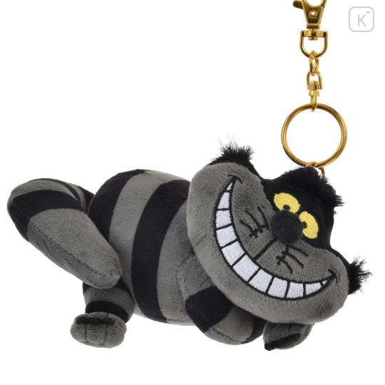 Japan Disney Store Fluffy Plush Keychain - Cheshire Cat : Glow in the Dark Black - 3