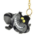 Japan Disney Store Fluffy Plush Keychain - Cheshire Cat : Glow in the Dark Black - 4