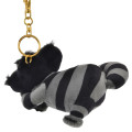 Japan Disney Store Fluffy Plush Keychain - Cheshire Cat : Glow in the Dark Black - 5
