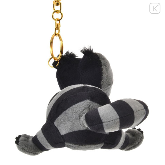 Japan Disney Store Fluffy Plush Keychain - Cheshire Cat : Glow in the Dark Black - 6