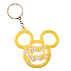 Japan Disney Store 3D Keychain - Mickey : Stylish Marble Name Logo Key Chain Fes