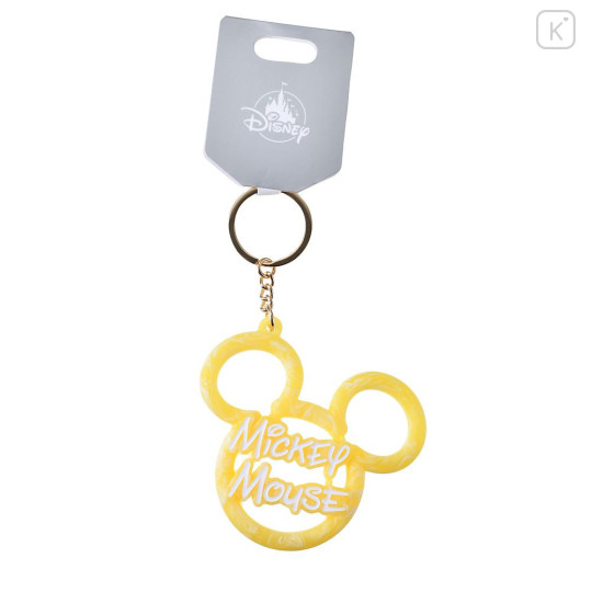 Japan Disney Store 3D Keychain - Mickey : Stylish Marble Name Logo Key Chain Fes - 2