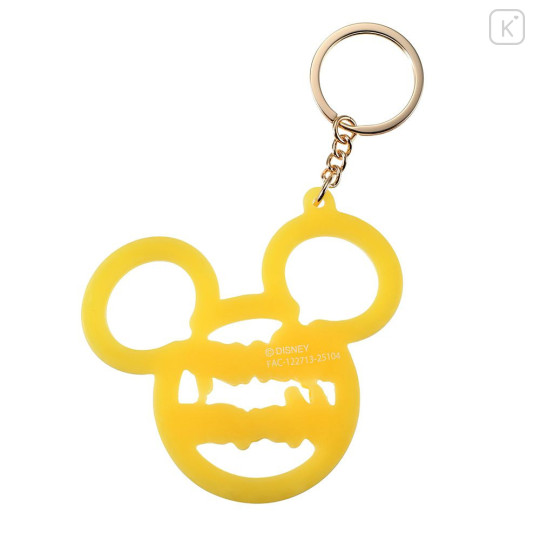 Japan Disney Store 3D Keychain - Mickey : Stylish Marble Name Logo Key Chain Fes - 3
