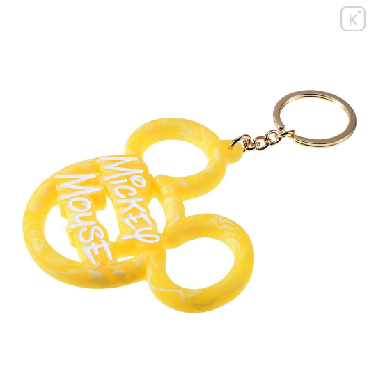 Japan Disney Store 3D Keychain - Mickey : Stylish Marble Name Logo Key Chain Fes - 5