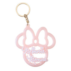 Japan Disney Store 3D Keychain - Minnie : Stylish Marble Name Logo Key Chain Fes