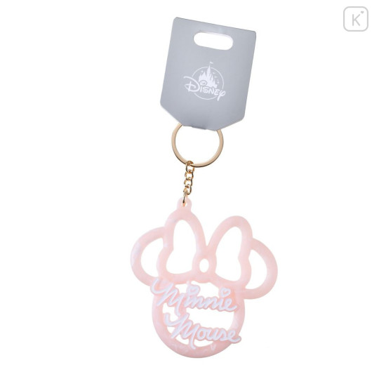 Japan Disney Store 3D Keychain - Minnie : Stylish Marble Name Logo Key Chain Fes - 2