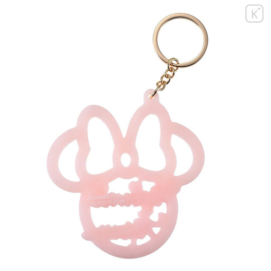 Japan Disney Store 3D Keychain - Minnie : Stylish Marble Name Logo Key Chain Fes - 3